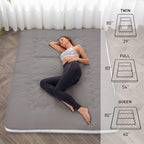 Dr.Futon Japanese Floor Futon Mattress Extra Thick Folding Roll Up Bed Topper Mat for Guest,Lounger and Tavel