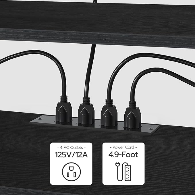 HOOBRO TV Stand with Power Outlets to 75 Inches, TV Console Table with Open S...