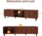 TV Stand for TVs up to 70'', Entertainment Center with Large Storage for Living Room, Media Console with Sliding Doors and Adjustable Shelves, Modern TV Cabinet for Game Consoles and Decor(Walnut)