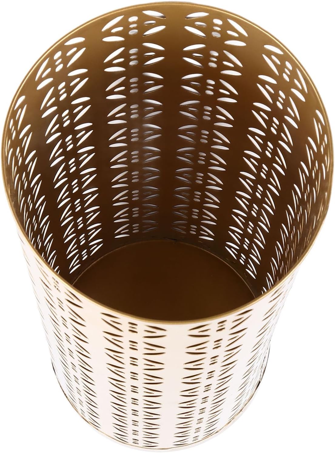 Metal Stylish Hollow Copper Pattern Umbrella Holder Bin for Entryway, Rustproof Indoor Umbrella Stand for Home Office, 1pc (Large)