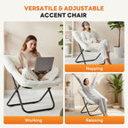 Sweetcrispy Comfy Chair for Adults, Foldable Living Room Chair, Soft Faux Fur Lounge for Bedroom Dorm Rooms, Comfortable Reading Chairs for Teens, X-Large
