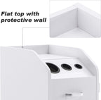 BarberPub Beauty Salon Trolley Storage Cart Hair Dryer Holder Stylist Equipment with Lockable Rolling Wheels, Drawer (White)