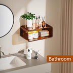 Acrylic Floating Nightstand, Bedside Table, Nightstand Shelf Wall Mounted Bedside Shelf (Dark Brown, Small)