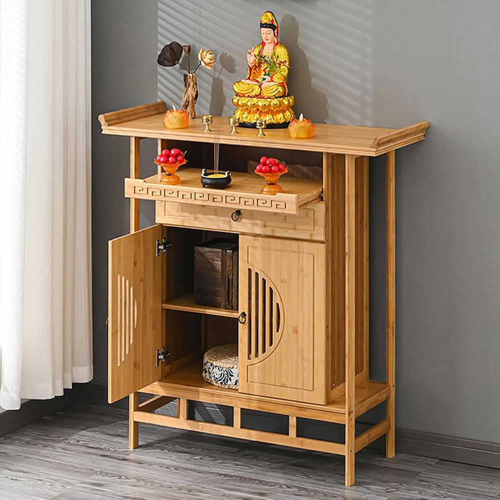 Personal Altar Table,Buddha Niche Buddhist Altars Cabinet with Drawer,Meditat...