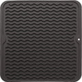 Silicone Dish Drying Mat for Multiple Usage,Easy clean,Eco-friendly,Heat-resistant Silicone Mat for Kitchen Counter or Sink,Refrigerator or Drawer liner Coffee M 12 inches x 12 inches