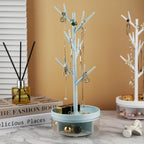 Branch Jewelry Rack With Rotatable Base and Storage Box Tree Tower Rack Hanging Organizer for Ring Earrings Necklace Bracelet,Suitable for living rooms, bathrooms,offices,etc.