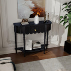 Solid Wood Entry Table with Drawer, Farmhouse Console Table for Entryway(B,100 * 30 * 88CM/39.4 * 11.8 * 34.6IN)