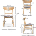 Christopher Knight Home Heather Mid-Century Modern Dining Chairs (Set of 4), Dark Gray and Natural Oak