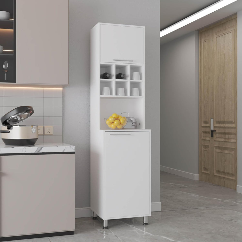 19.7" D*19.6" W*80.3" H Kitchen Pantry with 6 Spice Cubbies, 2...