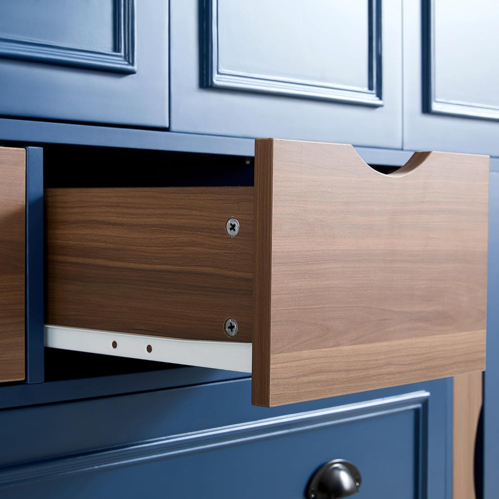 Polibi Farmhouse 71" Large Kitchen Pantry Cabinet with 4 Foldable Doors,...