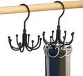 Belt Hanger, 2 Pack Rotatable Belt Organizer for Closet, Accessories Rack, Space Saving Hanging Holder Storage Hook for Belt, Tie, Scarf, Purse, Bra, Tank Top, Black