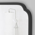 48 x 24 Inch Black Bathroom Vanity Mirror for Wall with Metal Frame Modern Rectangle Rounded Corner Wall Decor Mirror for Big Bathroom Over Sink (Horizontal/Vertical)