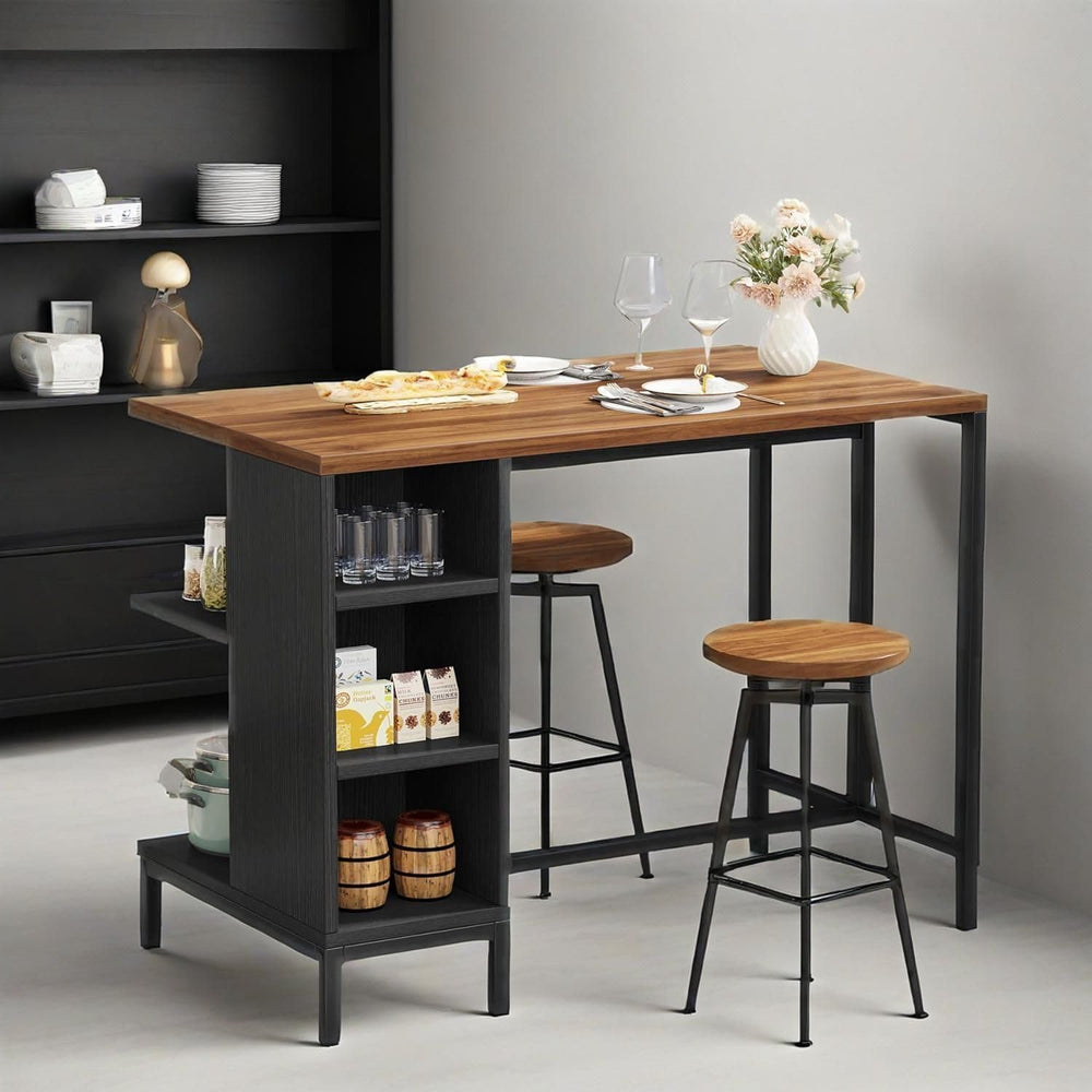 Kitchen Island with 5 Open Storage Shelves and Large Worktop, Rolling Kitchen...
