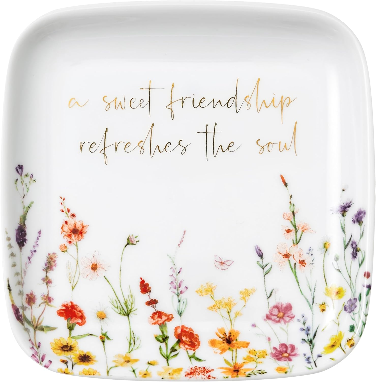 Jewelry Ring Dish for Women Christian Gifts Trinket Tray Inspirational Friendship Gifts for Friend Birthday Jewelry Tray for Her Sisters Besties Verse: Sweet Friendship –Proverbs 27:9
