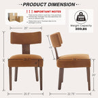 HNY Mid Century Modern Dining Chairs, Velvet Fabric Farmhouse Upholstered and Curved Backrest Kitchen Accent Chairs Set of 2, with Hardwood Frame, Burnt Caramel