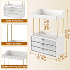 2 Sets Makeup Organizer – 5 Tier Bathroom Organizers and Storage, Versatile Perfume Vanity Organizer, Ideal for Cosmetic, Large Skincare, Face Mask, Office Supplies, Clear