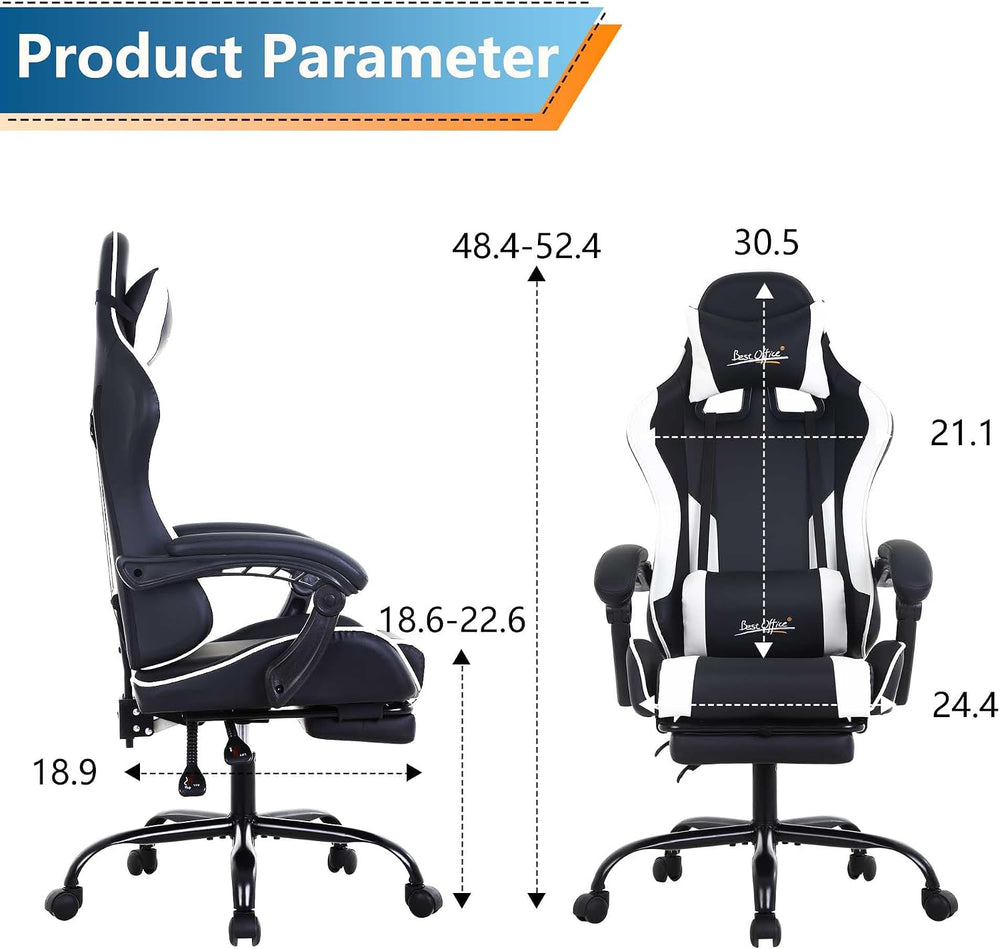 PayLessHere Ergonomic Racing Desk Chair Computer Chair Gaming Chair with Foot...