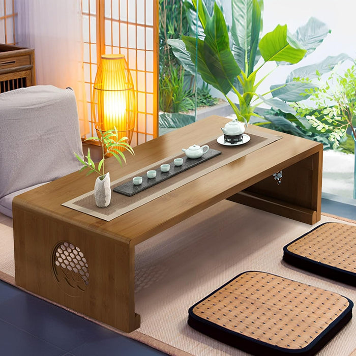 Folding Coffee Table Foldable Japanese Floor Table Low Table for Living Room,Dining Room,Tea,Tatami,Home Decoration (39.37 * 19.68 * 12.2 INCH)