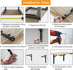 TORACK 24" Folding Shelf Brackets Heavy Duty Shelf Bracket Wall Mounted Triangle Hinges for Shelves Collapsible Table Brackets Workbench Supports for Garage(1 Pair)