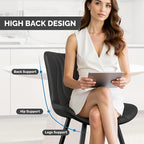 Dining Chair Set of 2 PU Leather Dining Room Chairs Upholstered Comfy Dining Chairs Modern Kitchen Armless Side Chair with Sturdy Metal Legs,Black