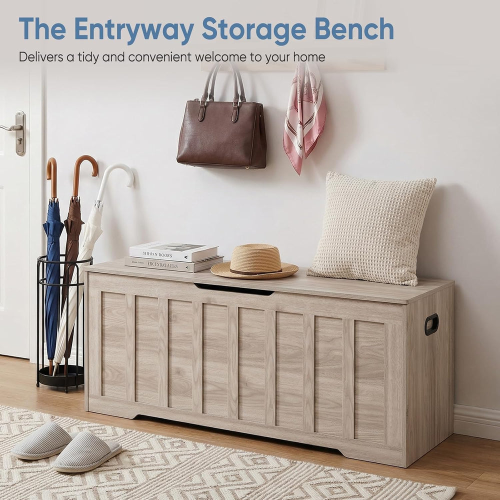 DUMOS 47.2" Wooden Storage Chest Bench with Storage for Bedroom | Extra ...