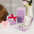 Travel Jewelry Case, Small Jewelry Box Organizer with Personalized Initials, Gifts for Girl Women, Wife Girlfriend Daughter Niece, Bridesmaid Gifts, Birthday