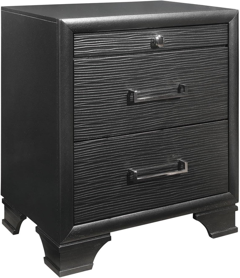 Grey Nightstand with 2-Drawer,for Small Spaces