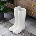 Indoor Rain Boots Umbrella Rack Tall Entryway Ceramic Umbrella Stand Holder Multifunctional Vase Floor Storage Umbrella Canes/Walking Sticks Bucket for Home Office Porch.(White)