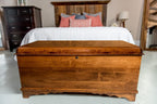 Rustic Red Door Co. Cedar Hope Chest with Waterfall Top, Amish Made Wooden Storage Trunk Box for Bedroom, Blanket, Clothes, Anti-Slam Hinges and Lock, 46", Brown Maple Wood, Asbury Stain