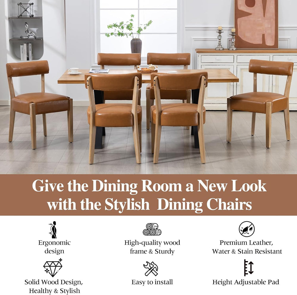 ZJhome Modern Dining Chairs Set of 8 Mid-Century Modern Faux Leather Upholste...