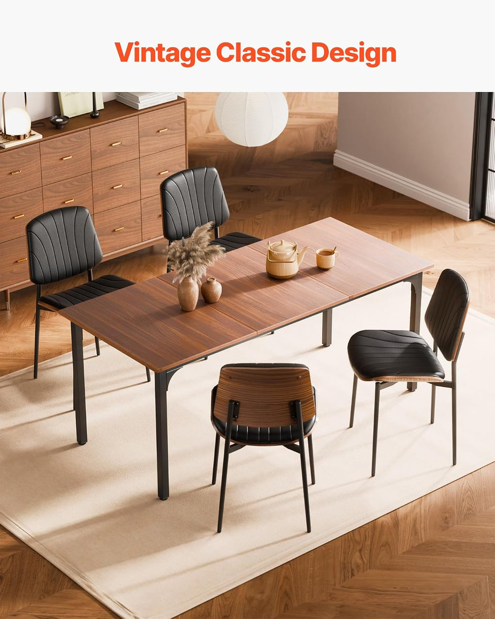 VEVOR Modern Dining Room Accent Chairs Set of 2, Upholstered Leather Side Cha...