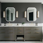 White Bathroom Mirror for Wall 20×30 Inch - Multi-Size Durable Iron Frame, Shatterproof Glass, Versatile for Bathroom/Bedroom/Living Room Decor (Horizontal or Vertical Mount)
