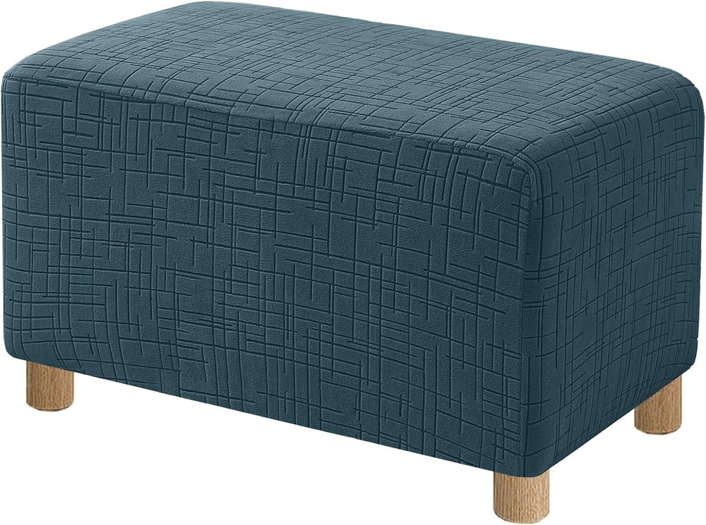 High Stretch Ottoman Cover Rectangular (Large, Forest Green