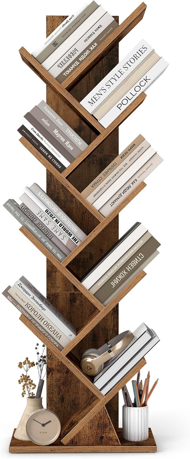 VASAGLE Custos Collection - Tree Bookshelf, Modern Bookcase, Floor Standing B...