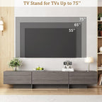 Coffee Table and TV Stand Set of 2,76.4'' Modern TV Console,Entertainment Center with 3 Drawers,Modern Oval Coffee Table with Storage, Wood Center Tables for Living Room, Bedroom, Home Office, Grey