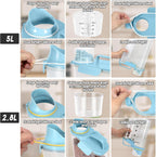 Dog Food Storage Container, Upgraded Large Nozzle BPA-free, 3-5 LBS Plastic Pet Food Storage Containers, With 4 Sealed Clasps, 1 Measuring Cup and Handle (Bright blue-A)