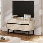 WAMPAT Modern TV Stand for TVs Up to 40 Inch, Entertainment Center Media Console with Storage Cabinet, TV Console for Living Room, Light Oak