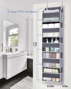 ULG 1 Pack Compact Size Over Door Organizer Slim Door Storage for Small-Sized Doors, 5 Shelves, Dark Gray