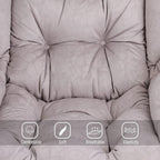 Welnow Lazy Chair with Ottoman, Modern Lounge Accent Chair with Armrests and a Side Pocket, Leisure Sofa Armchair, Reading Armchair with Footrest for Small Space, Light Grey