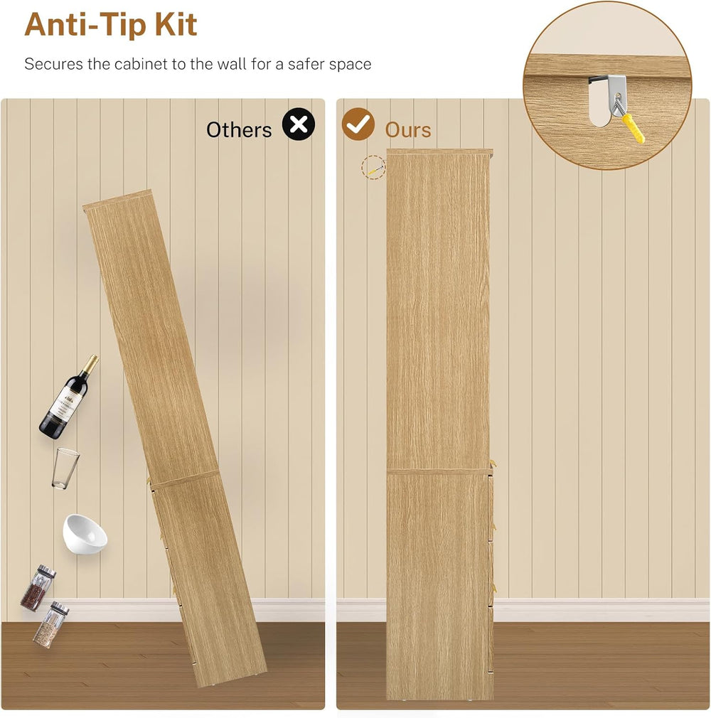 TEENFON 63.3" Tall Bookshelf, Bookshelves and Bookcases with Drawers, Ar...