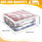 Plastic Storage Bags with Easy-Glide Zipper, Pack of 8, Durable Clear Vinyl Zippered Storage Bags for Clothes Sweaters Comforters Blankets Sheets Bedding (12 x 12 x 3.9 Inch)