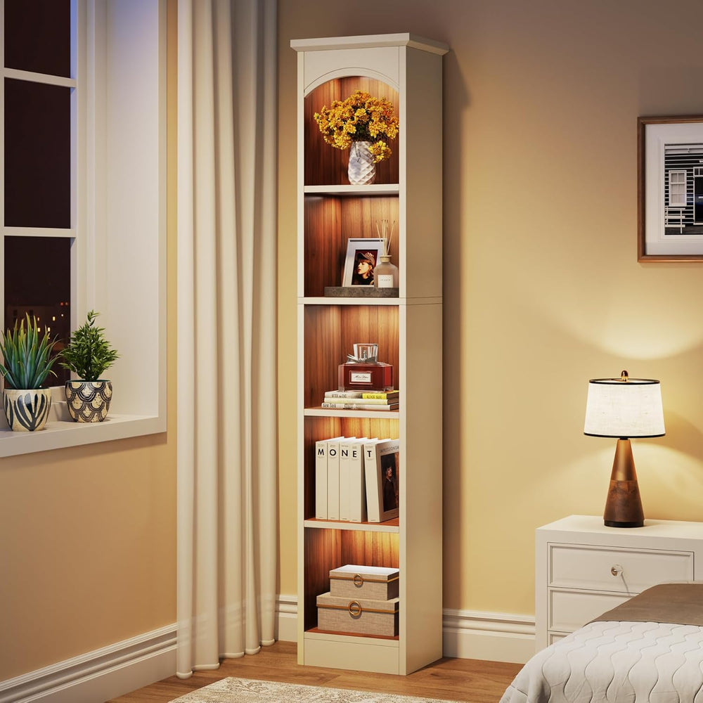 Tribesigns 70.9-Inch Tall Narrow Bookcase, 5-Tier Cube Bookshelf with Storage...