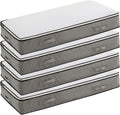 90L Under Bed Storage Containers, Closet Organizers and Storage Bins, Foldable Underbed Storage Bags for Blanket, Clothing, Comforter, Sweaters, Pillows, Linen Sheets, Wrapping Paper, Gray