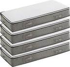 90L Under Bed Storage Containers, Closet Organizers and Storage Bins, Foldable Underbed Storage Bags for Blanket, Clothing, Comforter, Sweaters, Pillows, Linen Sheets, Wrapping Paper, Gray
