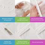 Hanging Garment Bags 7 Piece Set - 60 Inch Translucent Dust Proof Clothes Bag White Breathable Full Zipper Dust Cover for Suit Dance Costumes Gown Dress.