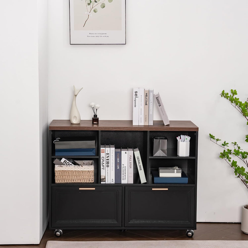40" Lateral File Cabinet,Farmhouse Wood Small Home Office Storage with W...