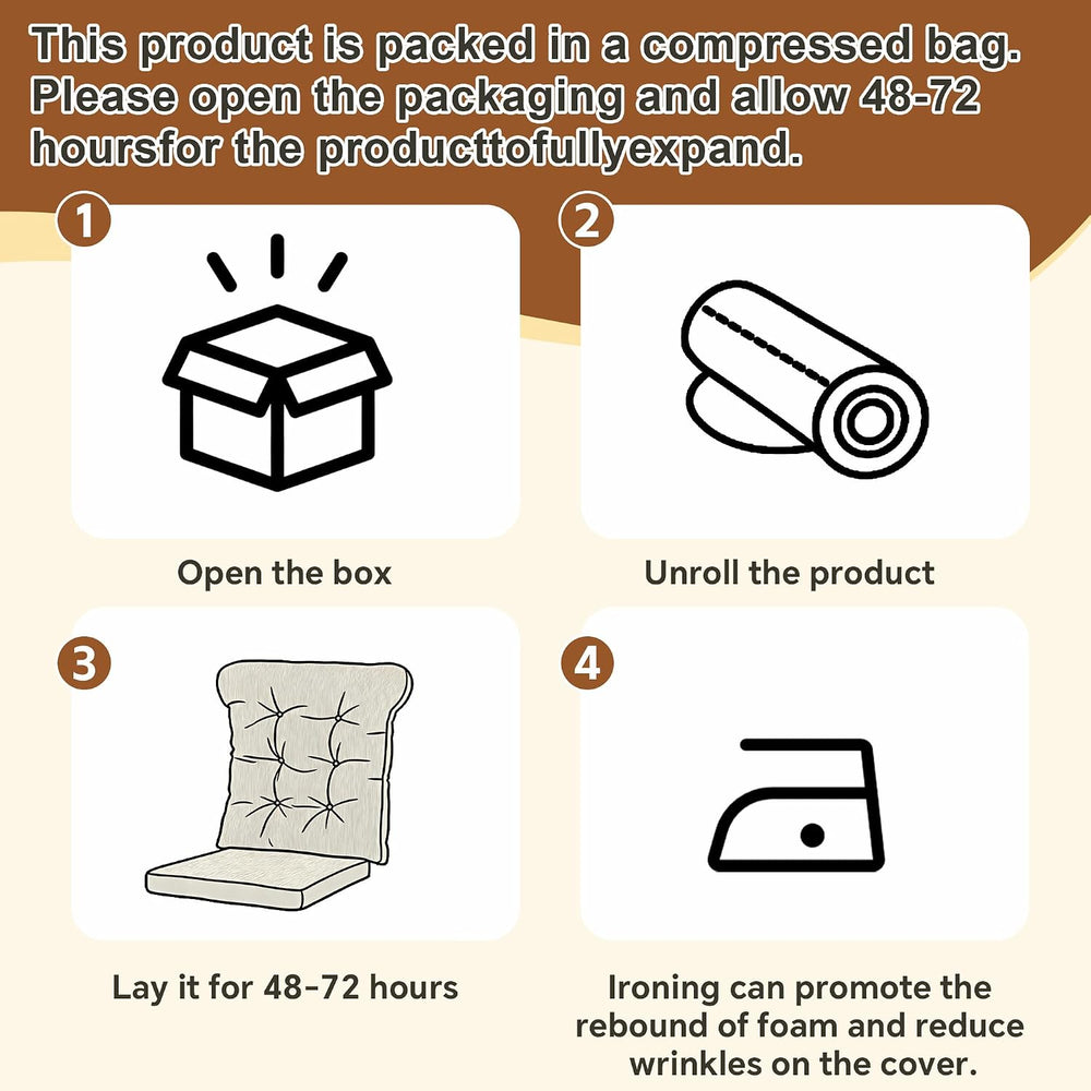 ROYALAY 2 Sets Cushions for Kitchen Chairs, Dining Chair Back Cushion with St...