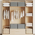 Large Clothes Storage Bins with Sturdy Frame, Foldable Clothing Organizer Box, Sweater Storage Cube with Lids and Zipper, Fabric Bedding Storage Bags for Blankets, Seasonal Clothes, Comforter