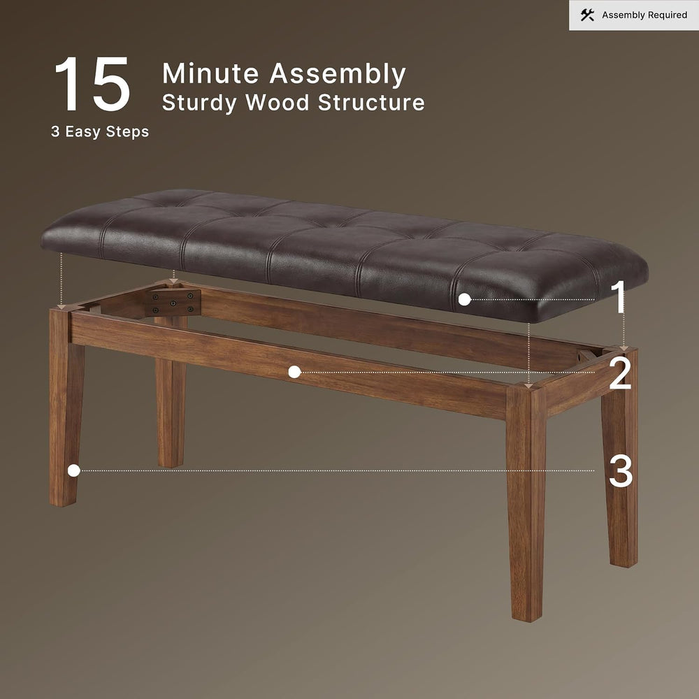 Signature Design by Ashley Ralene Tufted Upholstered Dining Room Bench, Mediu...