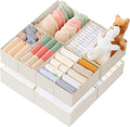 Drawer Organizer Clothes, 10 Pack Dresser Organizer for Baby Clothes, Underwear, Sock- Foldable Closet Organization and Storage Dividers Bins for Nursery, Bedroom (Oatmeal)